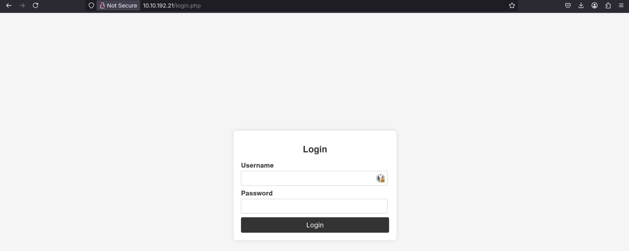 Login page of the Cheese CTF site